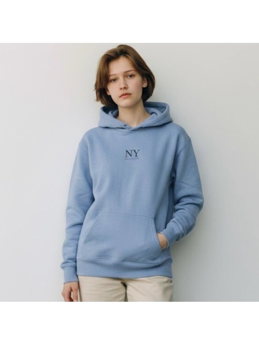 Primark Cares NY Manhattan Slate Blue Kangaroo Pocket Long Sleeve Hoodie